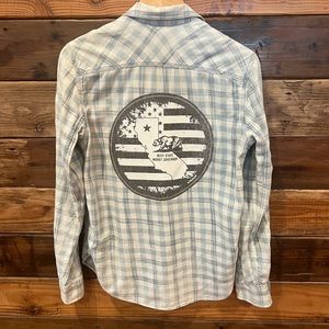 “Best State, Worst Governor” One-of-a-Kind Gap Soft Denim Plaid Unisex Shirt